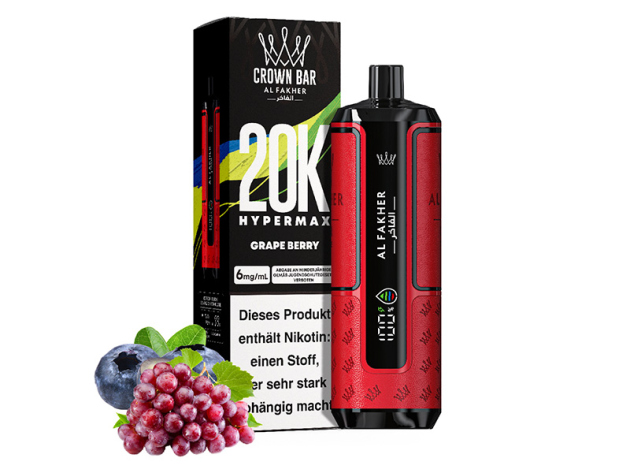 Al Fakher 20K Hypermax Big Puffs - Grape Berry (Trauben, Beeren) - 6 mg - 20.000 Züge