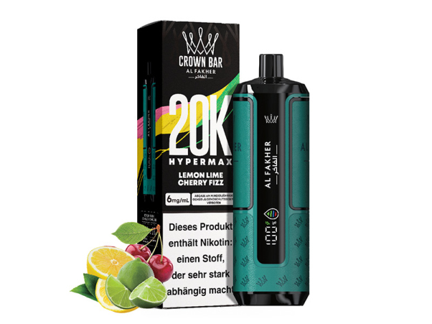 Al Fakher 20K Hypermax Big Puffs - Lemon Lime Cherry Fizz (Zitrone, Limette, Kirsche) - 6 mg - 20.000 Züge