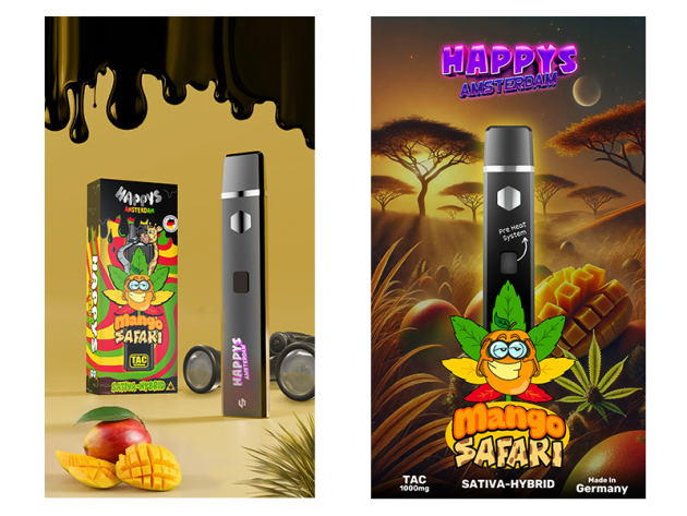 Happys Amsterdam TAC Vape 1000mg - Mango Safari