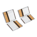 Zigarettenetuis "GROOVED", 2 Gr., 3 Farb.., mit Gummiband, 12er Display