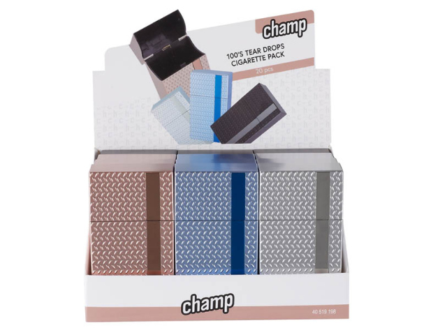 Zigarettenboxen "TEAR DROPS", für 20 Zig./100mm, 12er Display