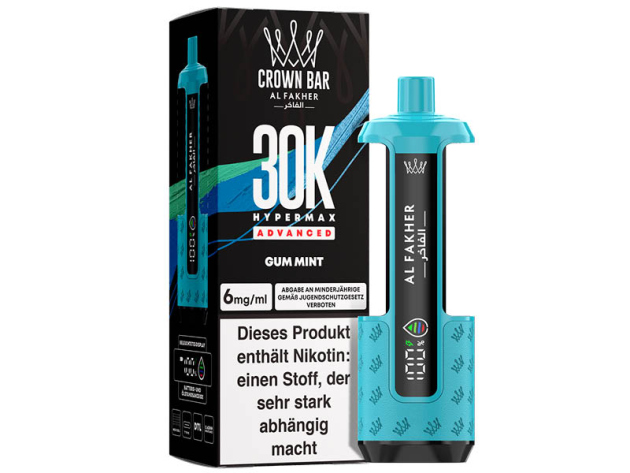 Basisgerät - Al Fakher 30K Hyper Max - Advanced - Big Puffs - Gum Mint (Kaugummi, Minze)