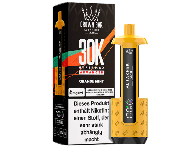 Basisgerät - Al Fakher 30K Hyper Max - Advanced - Big Puffs - Orange Mint (Orange, Minze)