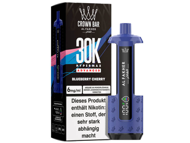 Basisgerät - Al Fakher 30K Hyper Max - Advanced - Big Puffs - Blueberry Cherry (Blaubeere, Kirsche)
