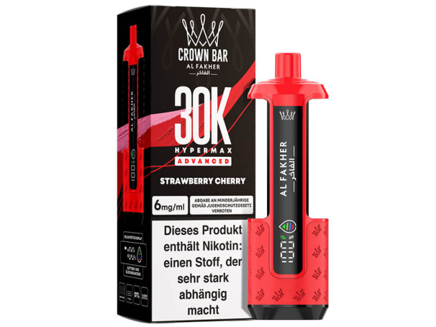 Basisgerät - Al Fakher 30K Hyper Max - Advanced - Big Puffs - Strawberry Cherry (Erdbeere, Kirsche)