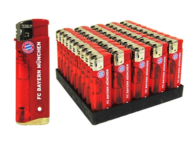 Elektrofeuerzeuge "FC Bayern München" mit LED Rot 50er
