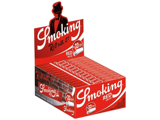 Smoking King Size Red 24 booklets each 33 leaves + tips