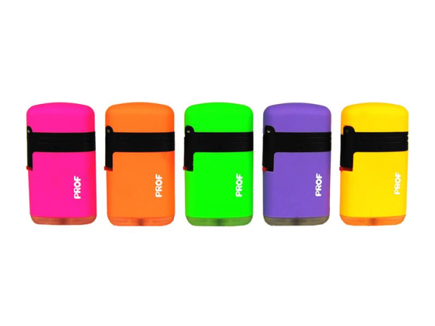 Sturmfeuerzeuge "Neon" Blaue Doppelflamme 20er , ca. 7 x 4 cm