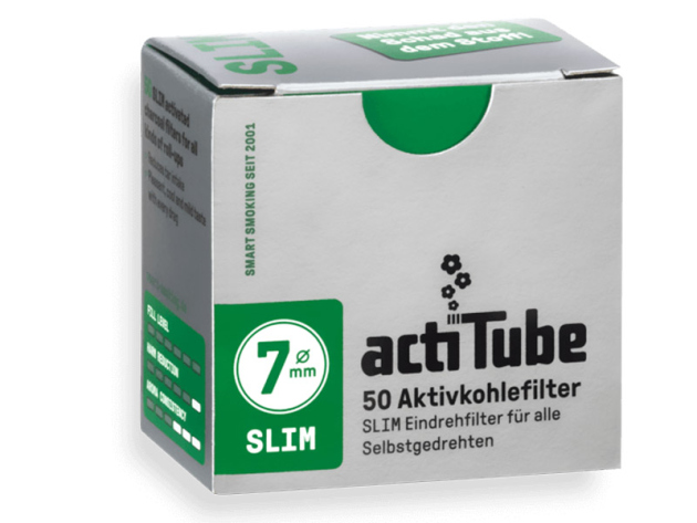 actiTube Slim Active Charcoal Filter 7mm 50p Pack