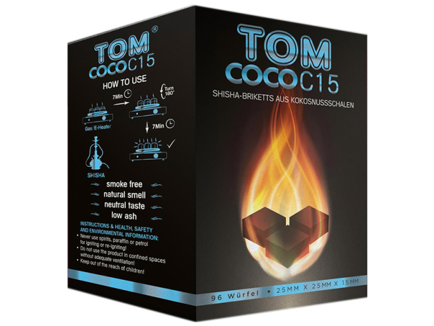 TOM Cococha Hookah coals, blue, 2,5 x 2,5 x 2,5 cm, 1 kg