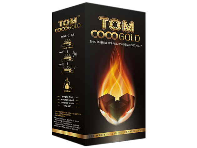 TOM Cococha Hookah coals GOLD, 2,5 x 2,5 x 2,5 cm, 3 kg