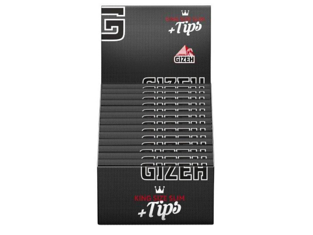 Gizeh Black King Size Slim 26 Hefte je 34 Blatt + 34 Tips