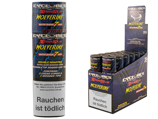Cyclones XtraSlo Cone Blunts - Wolverine 12x2er Display