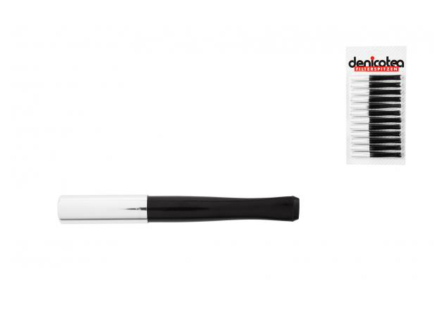 Denicotea Cigarette Holders Ejector Chrome/ Black 12p Karte
