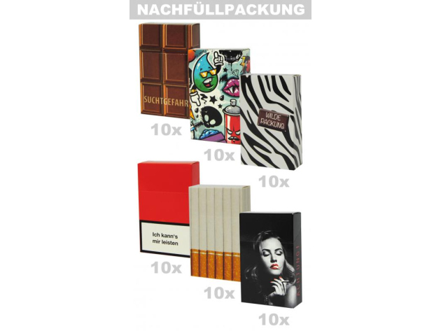 Cover L Cigarette Box, 60p refill pack, 6 motifs