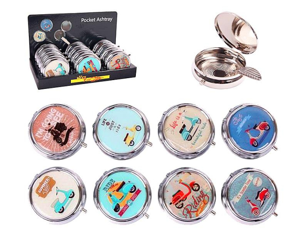 Taschenascher "Riding" 1,5 x 5 cm, 12er Display