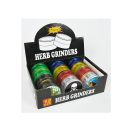 Grinder Hemp-Rasta-Skull Design2, Plastic, 3p,12p Display