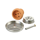 Stem cap "Metal" with clay bowl (H 8 cm, opening down Ø 2,3 cm, Ø 6,8cm up)